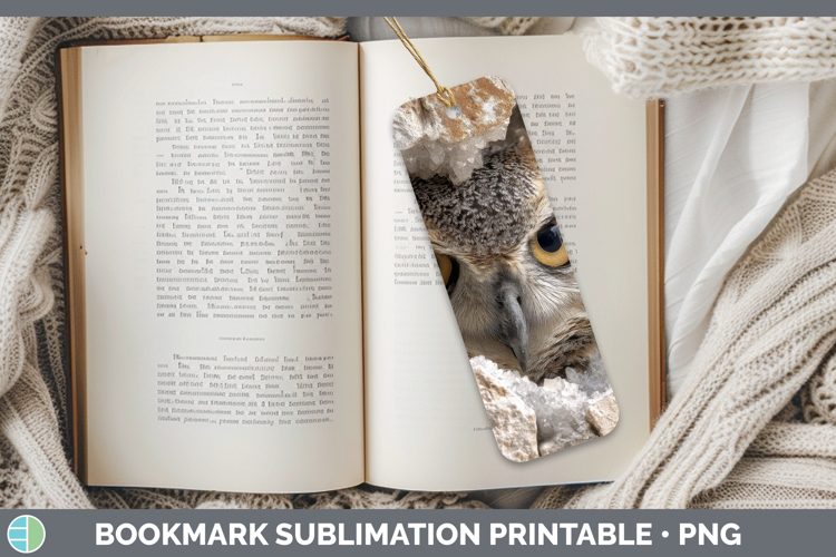 Owl Bookmark Animals Geode Wall Sublimation Printable Design