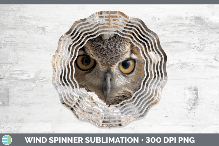 Owl Wind Spinner Animals Geode Wall Sublimation Spinner Desi