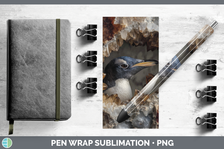 Penguin Pen Wrap Animals Geode Wall Sublimation Pen Designs