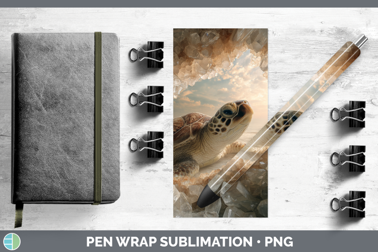 Sea Turtle Pen Wrap Animals Geode Wall Sublimation Pen Desig