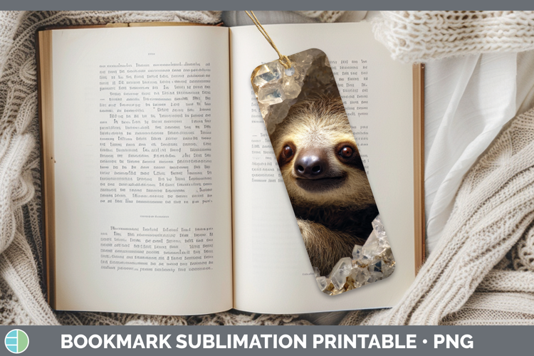 Sloth Bookmark Animals Geode Wall Sublimation Printable Desi