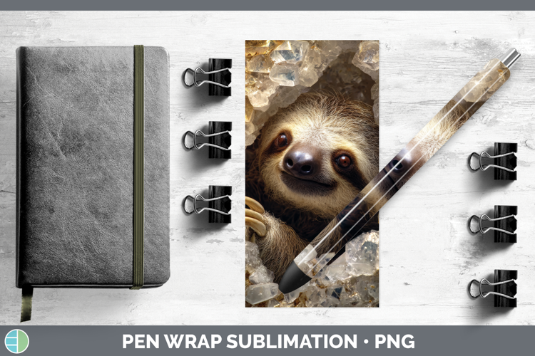 Sloth Pen Wrap Animals Geode Wall Sublimation Pen Designs