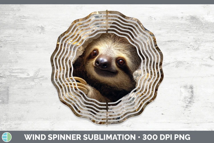 Sloth Wind Spinner Animals Geode Wall Sublimation Spinner De