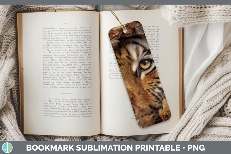 Tiger Bookmark Animals Geode Wall Sublimation Printable Desi