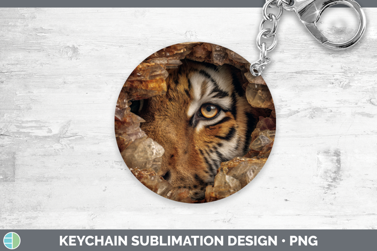 Tiger Keychain Animals Geode Wall Sublimation Keyring Design