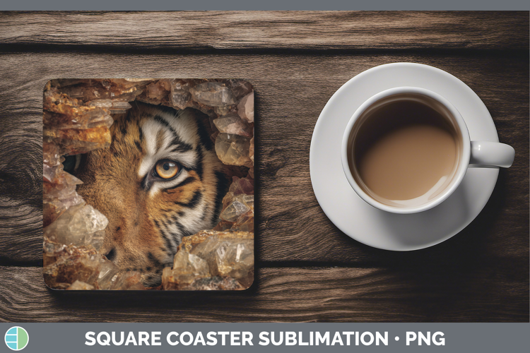 Tiger Square Coaster Animals Geode Wall Sublimation Coaster