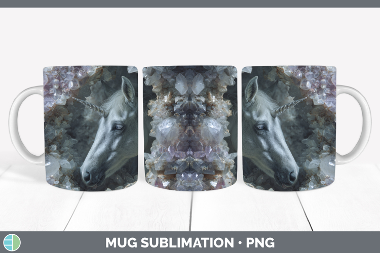 Unicorn Mug Wrap Animals Geode Wall Sublimation Coffee Cup D