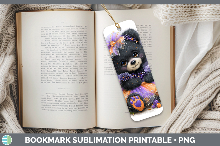 Animals Halloween Bear Bookmark Sublimation Printable Design