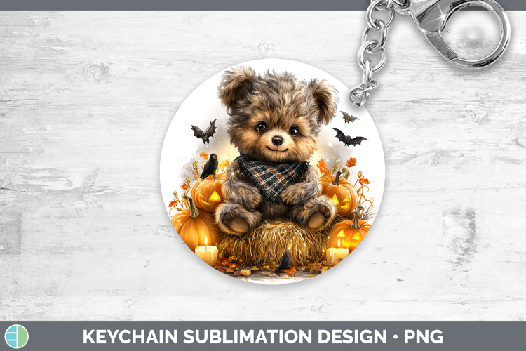 Animals Halloween Bear Keychain Sublimation Keyring Designs