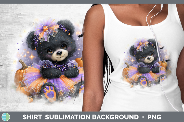 Animals Halloween Bear Shirt Sublimation Background Designs