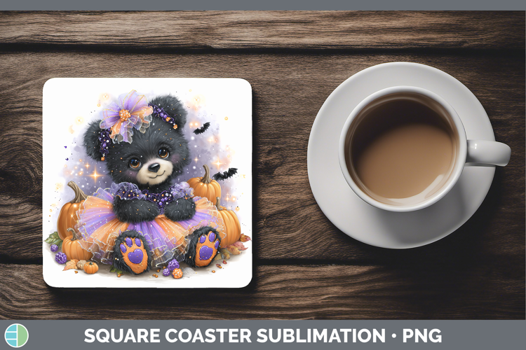 Animals Halloween Bear Square Coaster Sublimation Coaster De