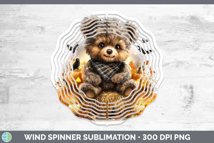 Animals Halloween Bear Wind Spinner Sublimation Spinner Desi