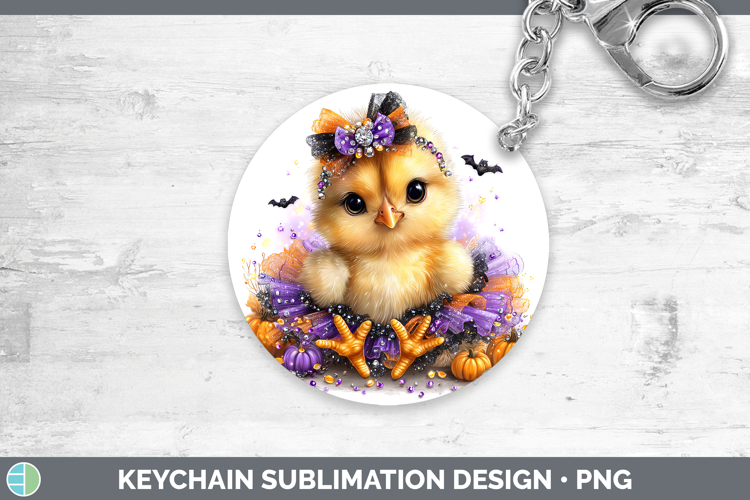 Animals Halloween Chicken Keychain Sublimation Keyring Desig