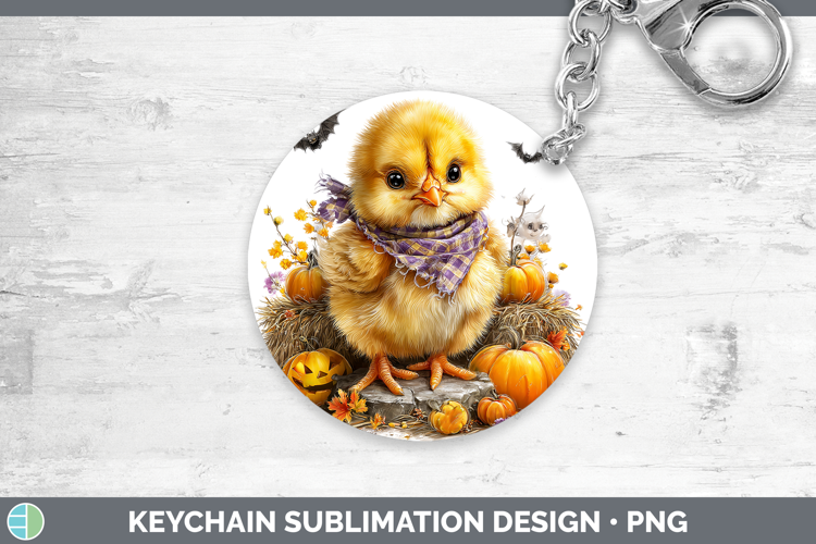 Animals Halloween Chicken Keychain Sublimation Keyring Desig