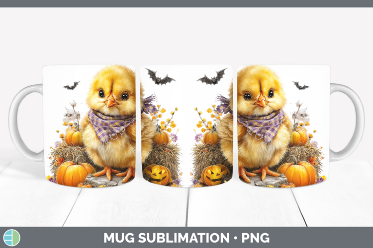 Animals Halloween Chicken Mug Wrap Sublimation Coffee Cup De