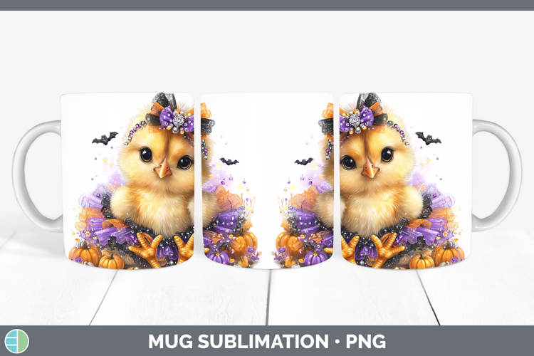 Animals Halloween Chicken Mug Wrap Sublimation Coffee Cup De