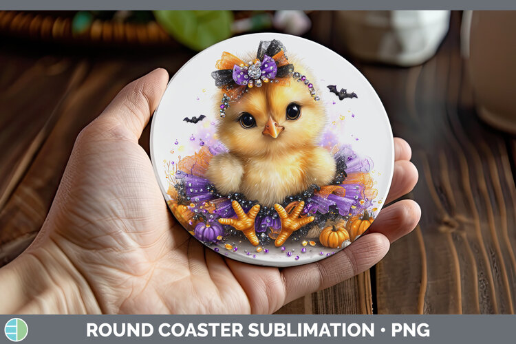 GorgeousAnimals Halloween Round Coaster design.