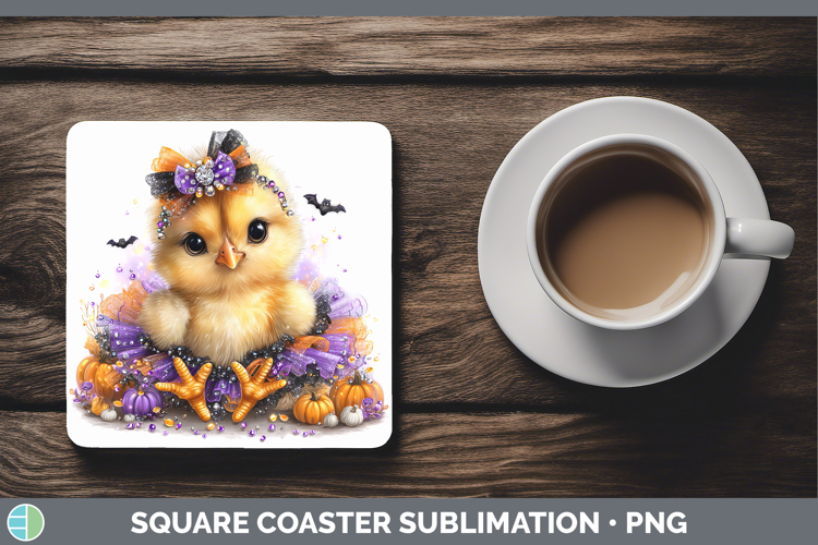 Animals Halloween Chicken Square Coaster Sublimation Coaster