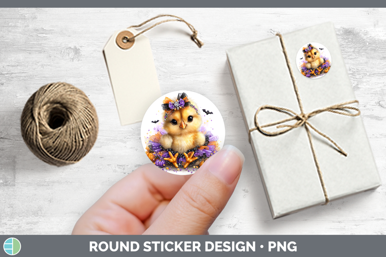 Animals Halloween Chicken Stickers | Round Labels Designs