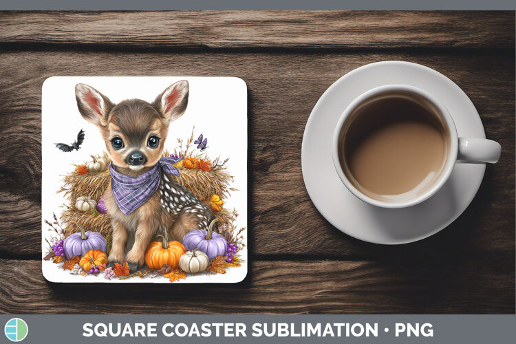 GorgeousAnimals Halloween Square Coaster design.