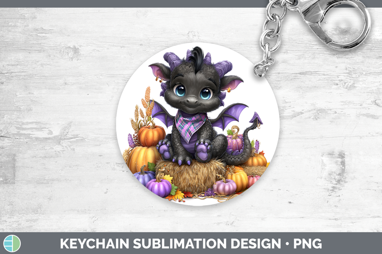Animals Halloween Dragon Keychain Sublimation Keyring Design