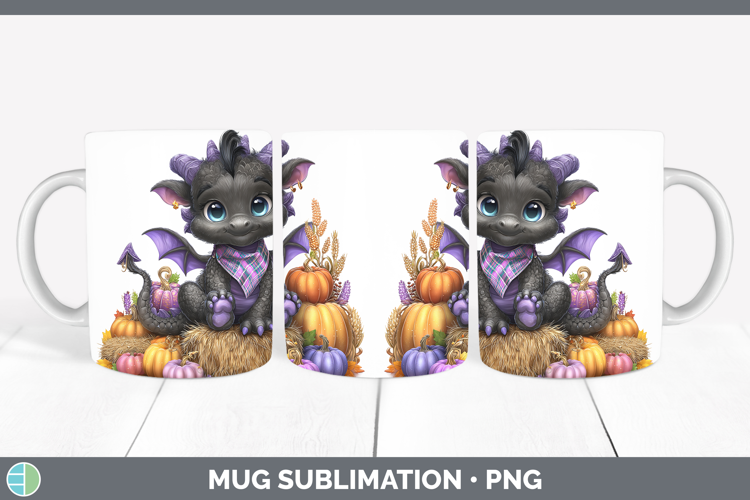 Animals Halloween Dragon Mug Wrap Sublimation Coffee Cup Des
