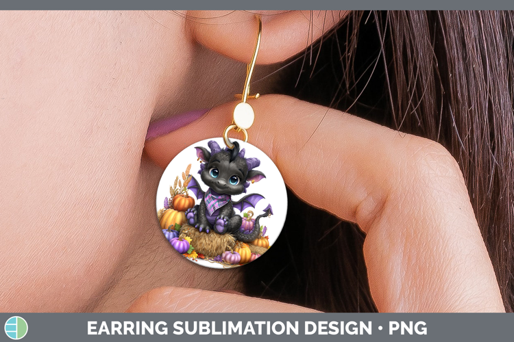 Animals Halloween Dragon Round Earrings Sublimation Earrings