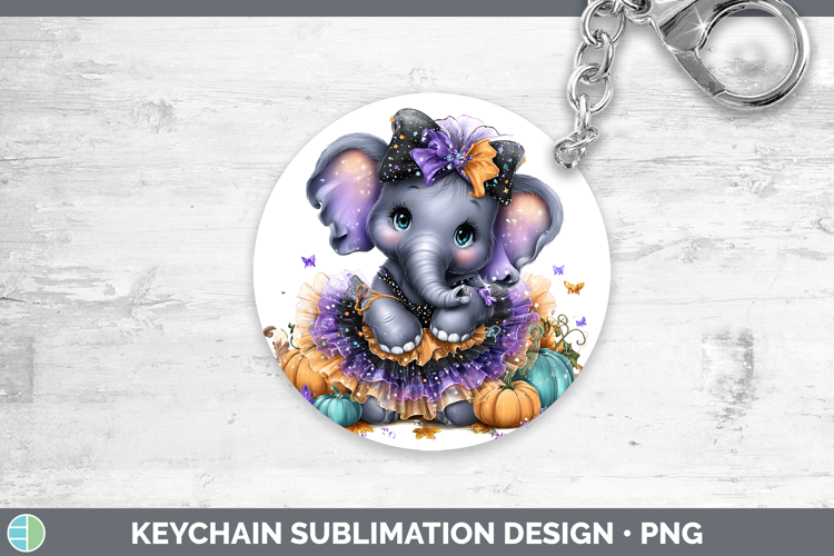 Animals Halloween Elephant Keychain Sublimation Keyring Desi