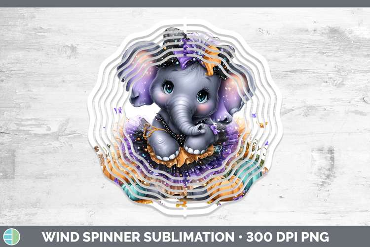 Animals Halloween Elephant Wind Spinner Sublimation Spinner