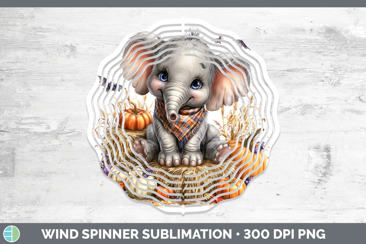 Animals Halloween Elephant Wind Spinner Sublimation Spinner