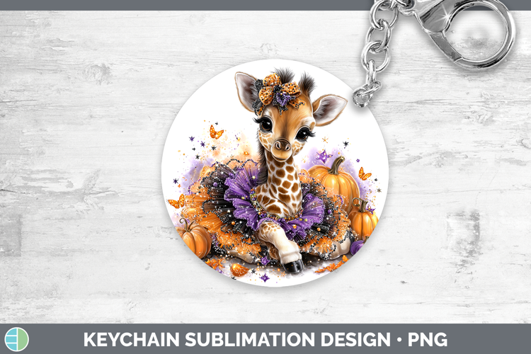 Animals Halloween Giraffe Keychain Sublimation Keyring Desig