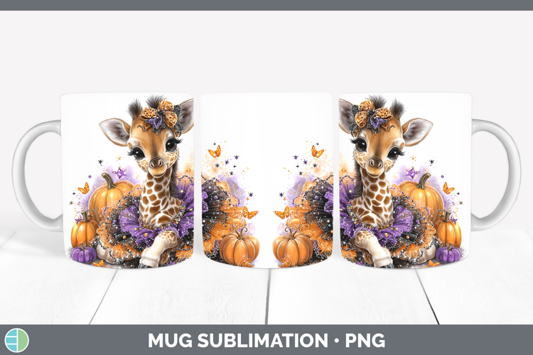 Animals Halloween Giraffe Mug Wrap Sublimation Coffee Cup De