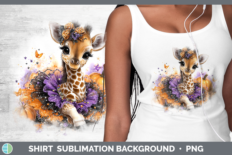 Animals Halloween Giraffe Shirt Sublimation Background Desig