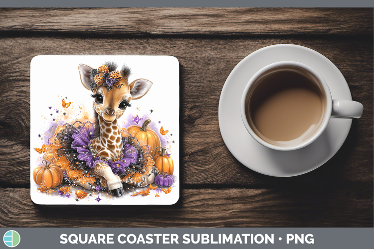 Animals Halloween Giraffe Square Coaster Sublimation Coaster