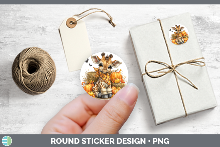 Animals Halloween Giraffe Stickers | Round Labels Designs