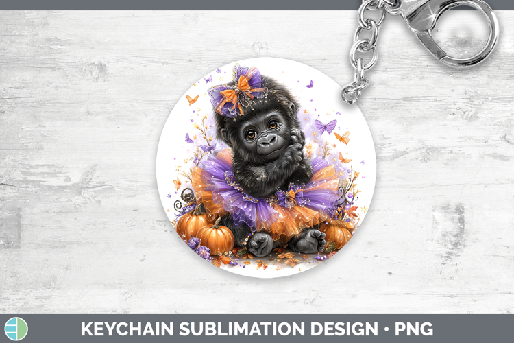 Animals Halloween Gorilla Keychain Sublimation Keyring Desig