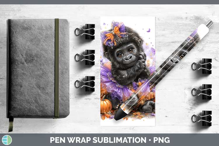 Animals Halloween Gorilla Pen Wrap Sublimation Pen Designs
