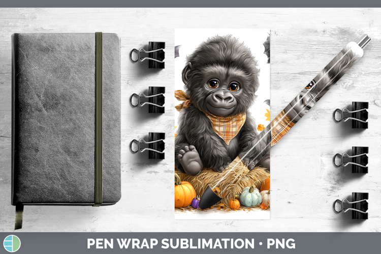 Animals Halloween Gorilla Pen Wrap Sublimation Pen Designs