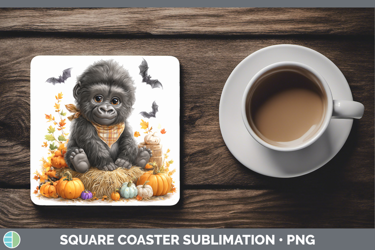 Animals Halloween Gorilla Square Coaster Sublimation Coaster