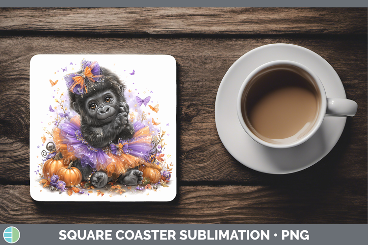 Animals Halloween Gorilla Square Coaster Sublimation Coaster