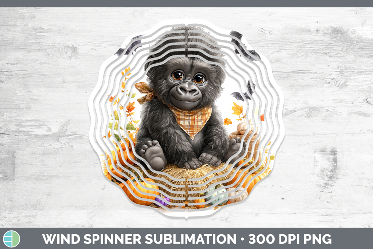 Animals Halloween Gorilla Wind Spinner Sublimation Spinner D