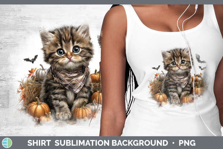 Animals Halloween Kitten Shirt Sublimation Background Design