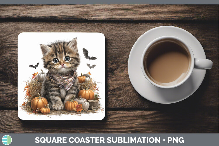 GorgeousAnimals Halloween Square Coaster design.