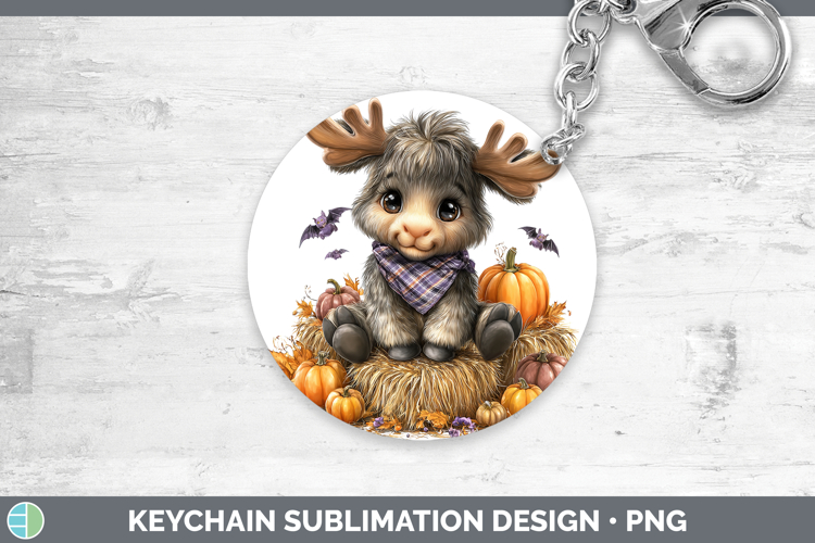 Animals Halloween Moose Keychain Sublimation Keyring Designs