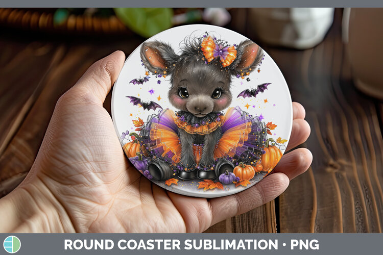 GorgeousAnimals Halloween Round Coaster design.