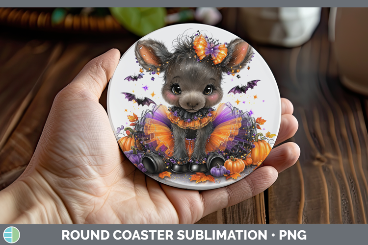 Animals Halloween Moose Round Coaster Sublimation Coaster De