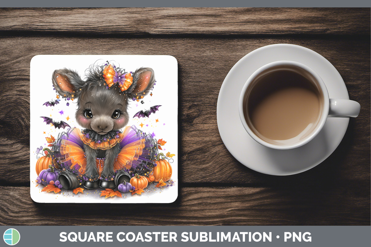 Animals Halloween Moose Square Coaster Sublimation Coaster D
