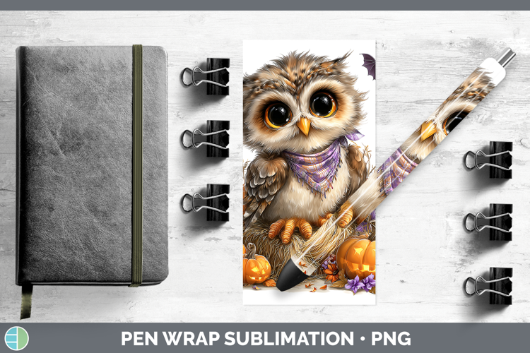 Animals Halloween Owl Pen Wrap Sublimation Pen Designs