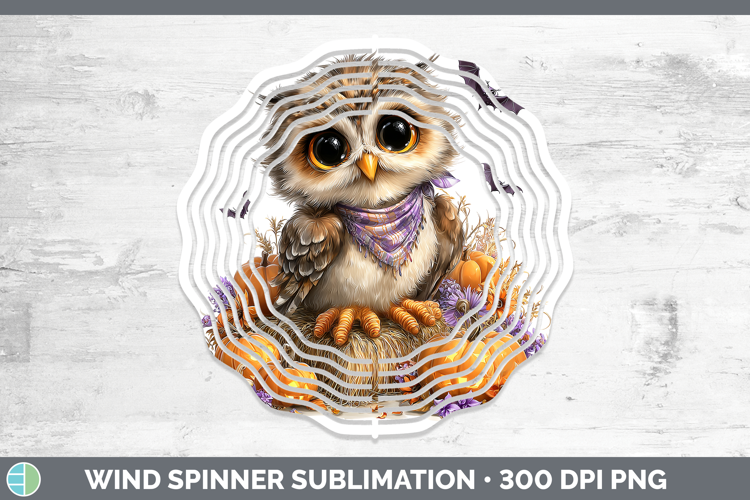 Animals Halloween Owl Wind Spinner Sublimation Spinner Desig