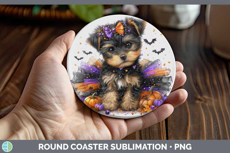Animals Halloween Puppy Round Coaster Sublimation Coaster De